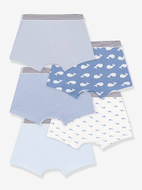 Lot 5 boxers enfant bleu - vertbaudet enfant 