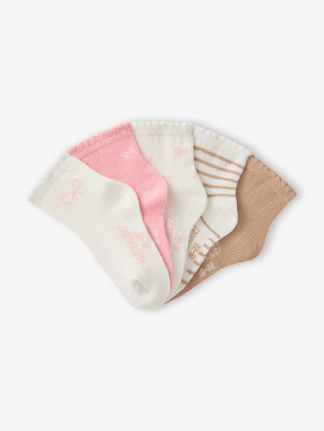 Lot de 5 chaussettes bébé fille écru - vertbaudet enfant 