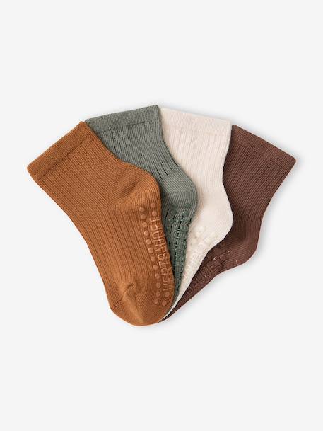 Set van 4 babysokken jongen hazelnoot - vertbaudet enfant 