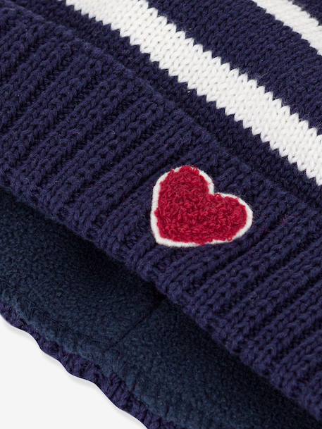 Gestreepte babymuts PETIT BATEAU marineblauw - vertbaudet enfant 