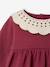 T-shirt bébé en jersey froissé avec col en crochet caramel+prune - vertbaudet enfant 