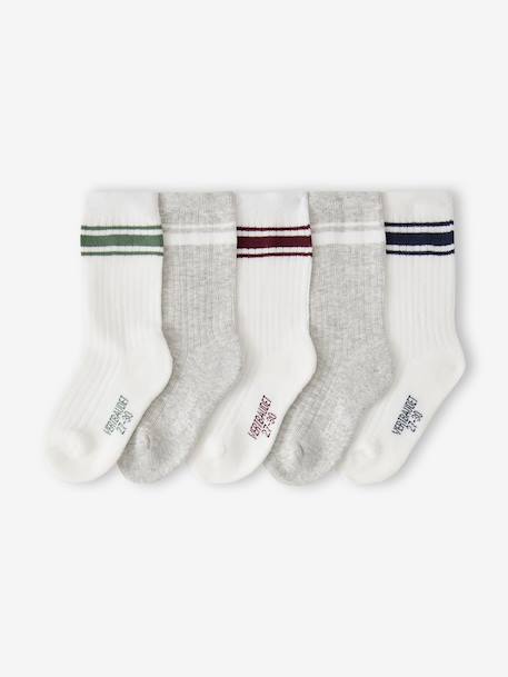 Lot de 5 chaussettes garçon sport écru - vertbaudet enfant 