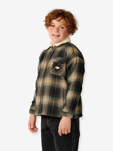 Veste zippée sherpa kaki - vertbaudet enfant 
