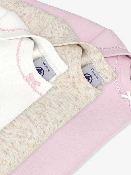 Set van 3 PETIT BATEAU rompertjes rozen - vertbaudet enfant 