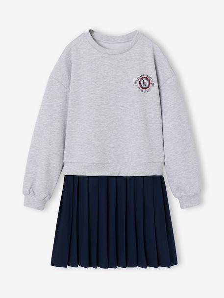Robe manches longues fille gris - vertbaudet enfant 