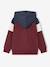 Sweat zippé garçon capuche coloblock bleu moyen+bordeaux+gris chiné+ocre+vert - vertbaudet enfant 