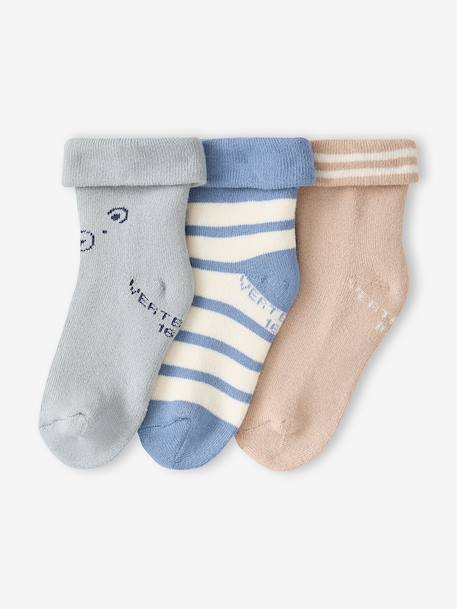 Set van 3 babysokjes jongens beige - vertbaudet enfant 