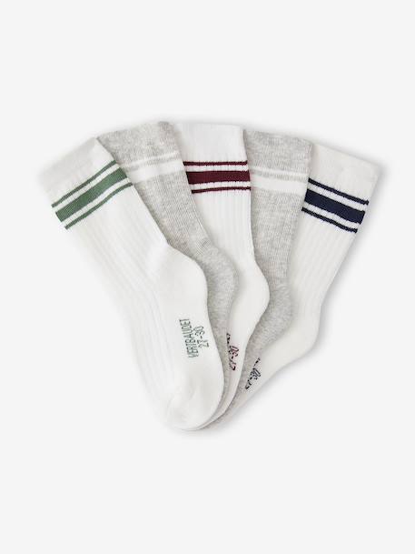 Lot de 5 chaussettes garçon sport écru - vertbaudet enfant 