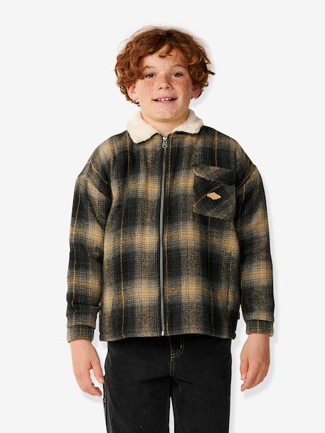 Veste zippée sherpa kaki - vertbaudet enfant 