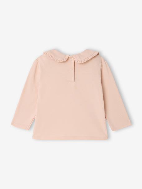 T-shirt bébé manches longues col claudine beige clair+rose pâle+vert d'eau - vertbaudet enfant 
