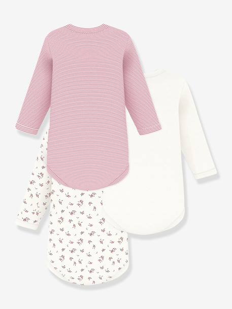 Lot 3 bodies manches longues rose - vertbaudet enfant 