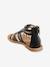 Hoge leren sandalen voor meisjes goud+ZWART - vertbaudet enfant 