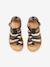 Hoge leren sandalen voor meisjes goud+ZWART - vertbaudet enfant 
