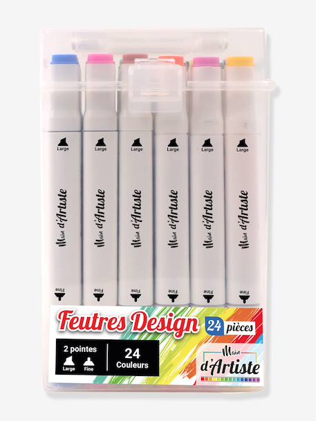 24 alcoholmarkers MAIN D'ARTISTE meerkleurig - vertbaudet enfant 