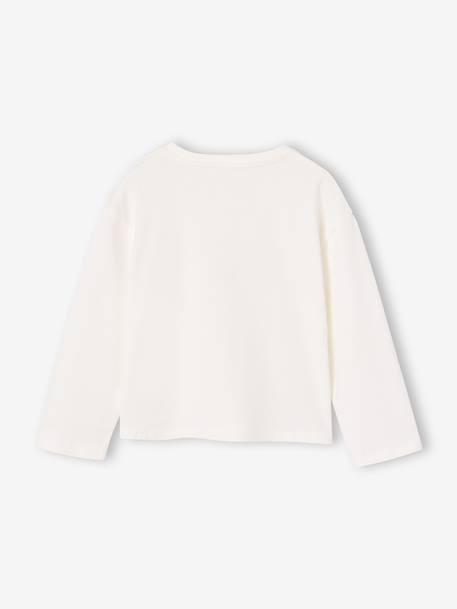Meisjesshirt met lange mouwen en hart ecru+vanille - vertbaudet enfant 