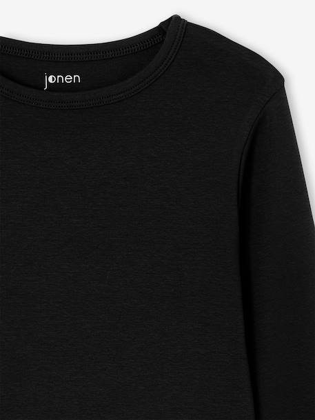 Lot de 2 T-shirts cropped manches longues fille chocolat+noir - vertbaudet enfant 