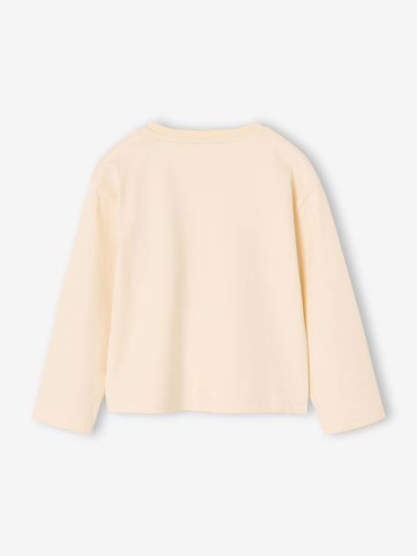 Meisjesshirt met lange mouwen en hart ecru+vanille - vertbaudet enfant 