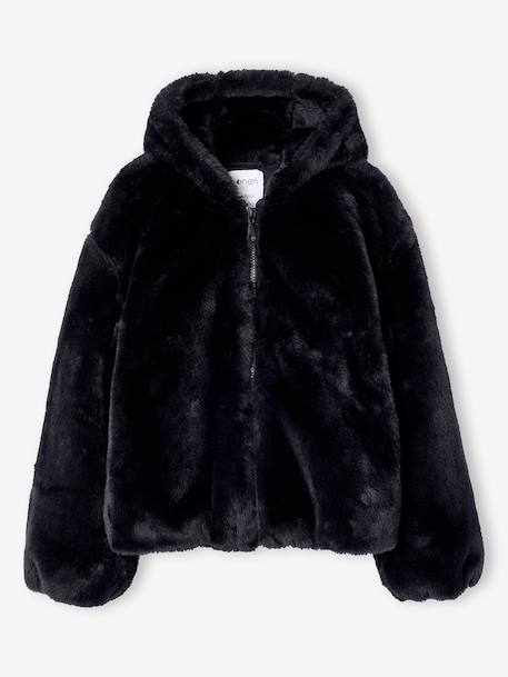Veste fausse fourrure fille noir - vertbaudet enfant 