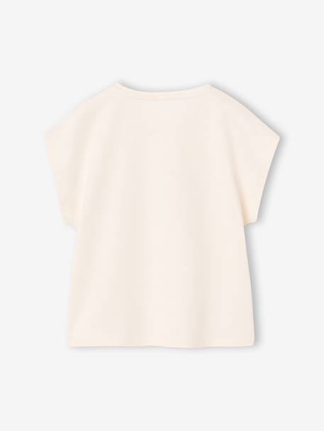 T-shirt met korte mouwen antraciet+ecru+rozen - vertbaudet enfant 
