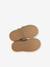 Basket bébé fille cuir à scratchs beige imprimé+jaune d'or - vertbaudet enfant 