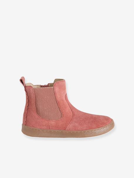 Leren meisjeslaarzen beige+brons+bruin+groen+kameel+marineblauw+oudroze - vertbaudet enfant 