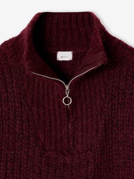 Pull camionneur sans manches fille bordeaux+gris chiné - vertbaudet enfant 