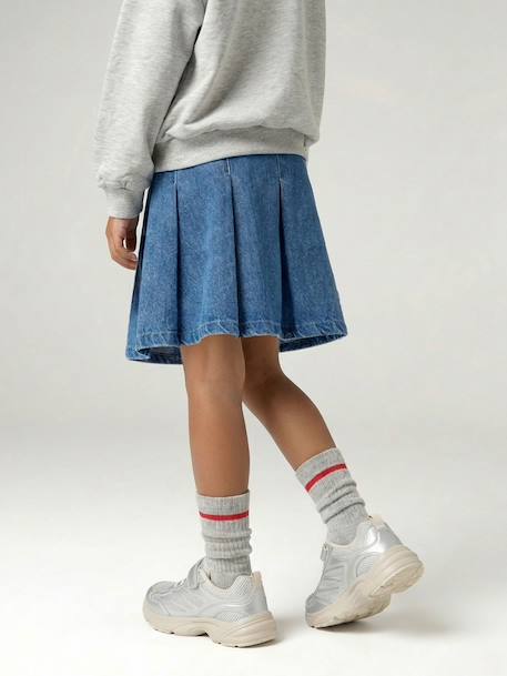 Denim skort voor meisjes ongewassen denim - vertbaudet enfant 