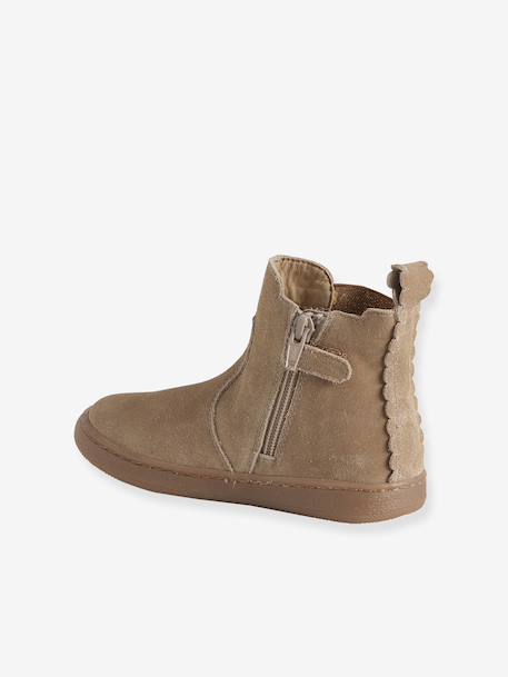 Leren meisjeslaarzen beige+brons+bruin+groen+kameel+marineblauw+oudroze - vertbaudet enfant 