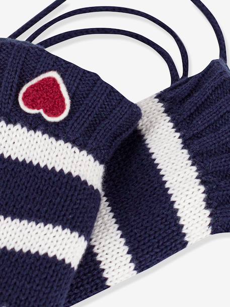 Gestreepte wanten PETIT BATEAU marineblauw - vertbaudet enfant 