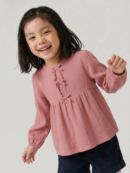 Fille-Chemise, blouse, tunique-Blouse manches longues fille