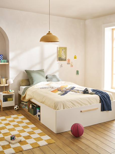 Tweepersoonsbed met opbergruimte 140x190cm wit - vertbaudet enfant 