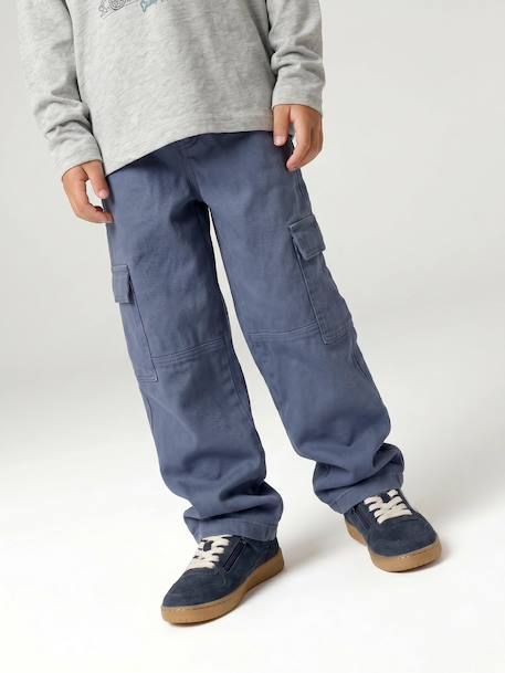 Battlebroek voor jongens jeansblauw+olijf - vertbaudet enfant 