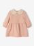 Robe bébé en molleton avec col en crochet rose poudré+vert - vertbaudet enfant 