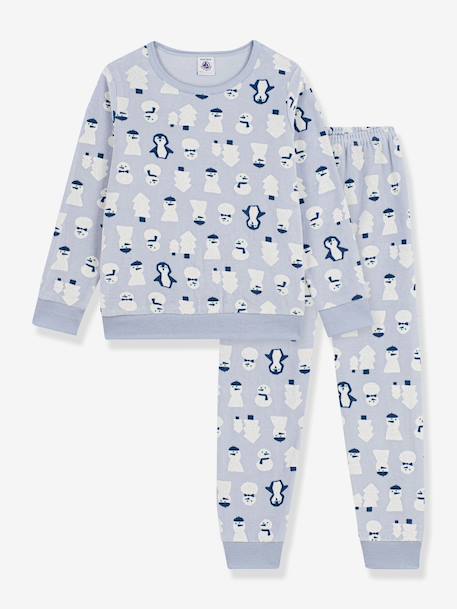 Pyjama imprimé bonhommes de neige bleu clair - vertbaudet enfant 