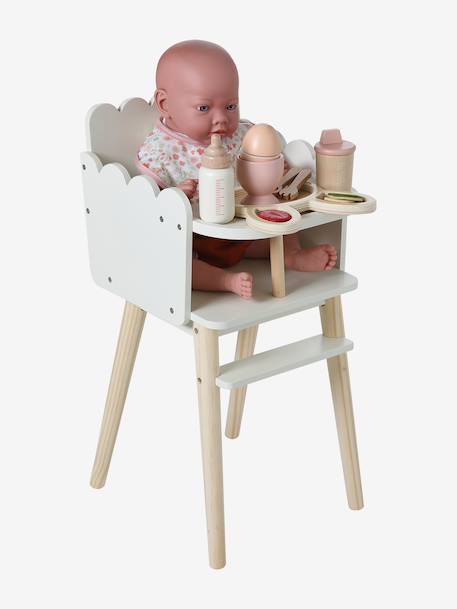 Set repas poupon en bois FSC® rose - vertbaudet enfant 