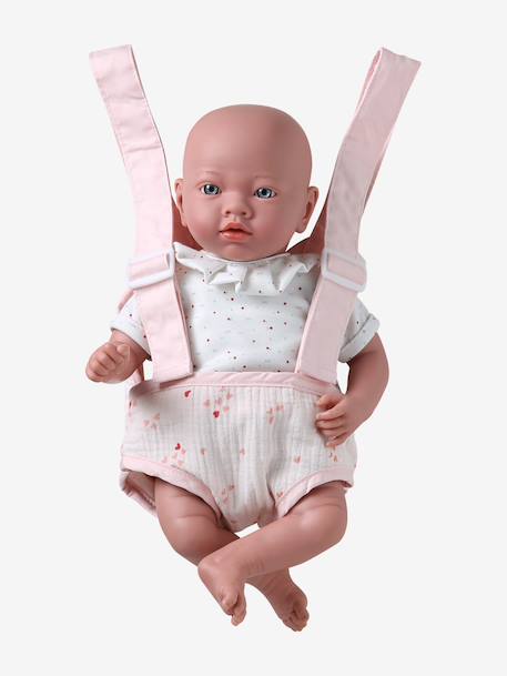 Katoenen gaasdrager voor baby's geel+roze, bedrukt+rozen+zwart - vertbaudet enfant 