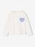 Meisjesshirt met lange mouwen en hart ecru+vanille - vertbaudet enfant 