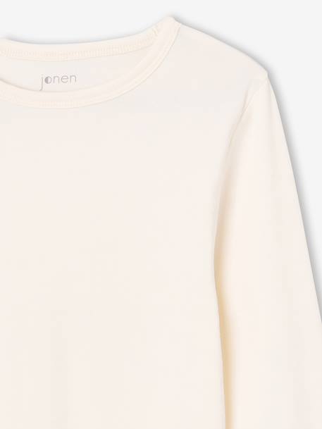 Set van 2 cropped shirts met lange mouwen chocoladebruin+zwart - vertbaudet enfant 