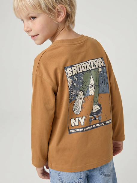T-shirt manches longues garçon bleu océan+ocre+vert sapin - vertbaudet enfant 