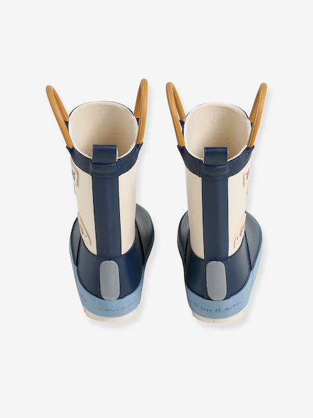 Gestreepte regenlaarzen voor baby groen, bedrukt+lichtblauw+marineblauw+marineblauw, gestreept - vertbaudet enfant 
