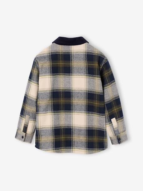 Jongens overhemd met sherpa voering marineblauw - vertbaudet enfant 