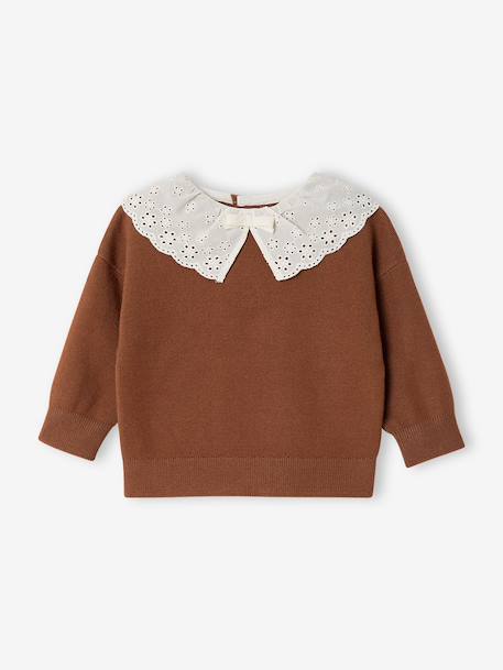 Pull bébé fille manches longues mauve+moka - vertbaudet enfant 