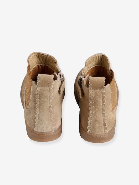 Leren meisjeslaarzen beige+brons+bruin+groen+kameel+marineblauw+oudroze - vertbaudet enfant 