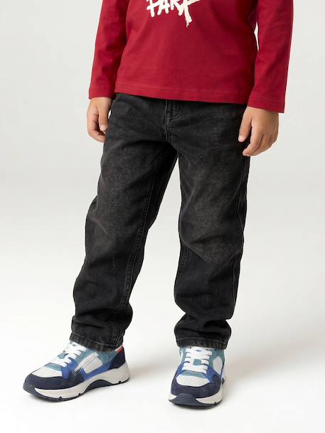 Jean loose morphologie medium double stone+noir - vertbaudet enfant 