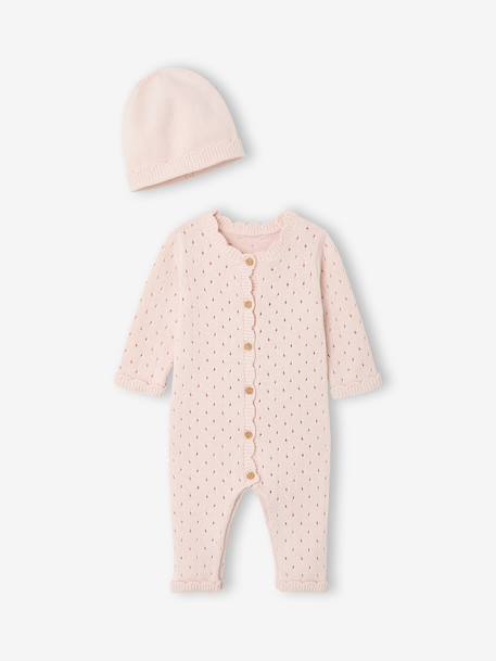 Set met boxpakje en muts voor babymeisjes lichtroze - vertbaudet enfant 