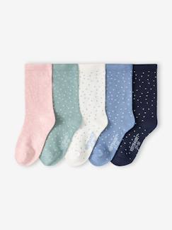 Fille-Sous-vêtement-Lot de 5 paires de chaussettes à pois fille