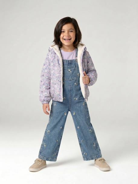 Geborduurde tuinbroek van denim jeansblauw - vertbaudet enfant 