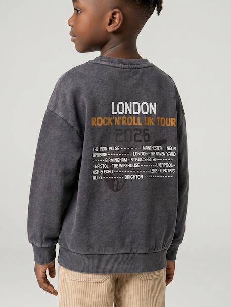 Sweater met ronde hals voor jongens leigrijs - vertbaudet enfant 
