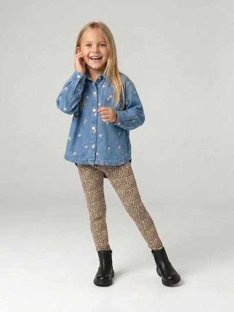 Lot de 3 leggings fille encre+vanille - vertbaudet enfant 
