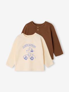 Baby-Set van 2 babyjongensshirts met lange mouwen